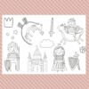 kleurplaat ridder en prinses